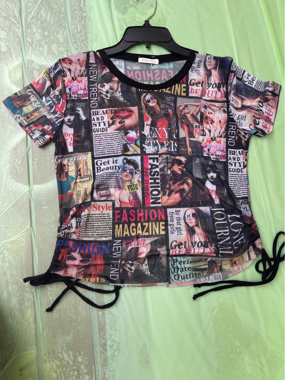 FASHION MAGAZINE MESH Y2K SIZE MEDIUM JUNIORS
